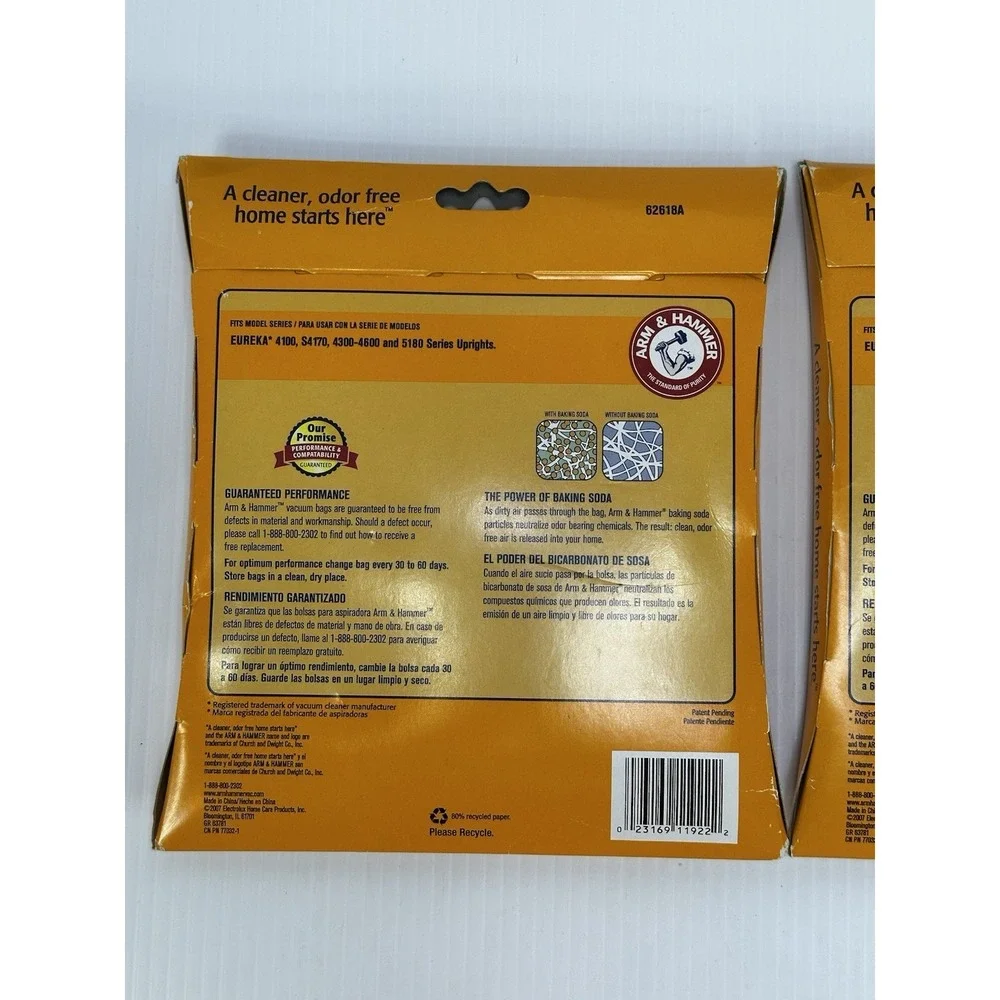 Arm Hammer Odor Eliminating‎ Vacuum Bags Eureka AA 62618A 5 Bags In Total